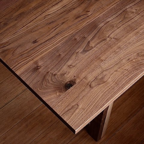 A close-up of a dining table by Michael Brozgul of Edwood Studios.