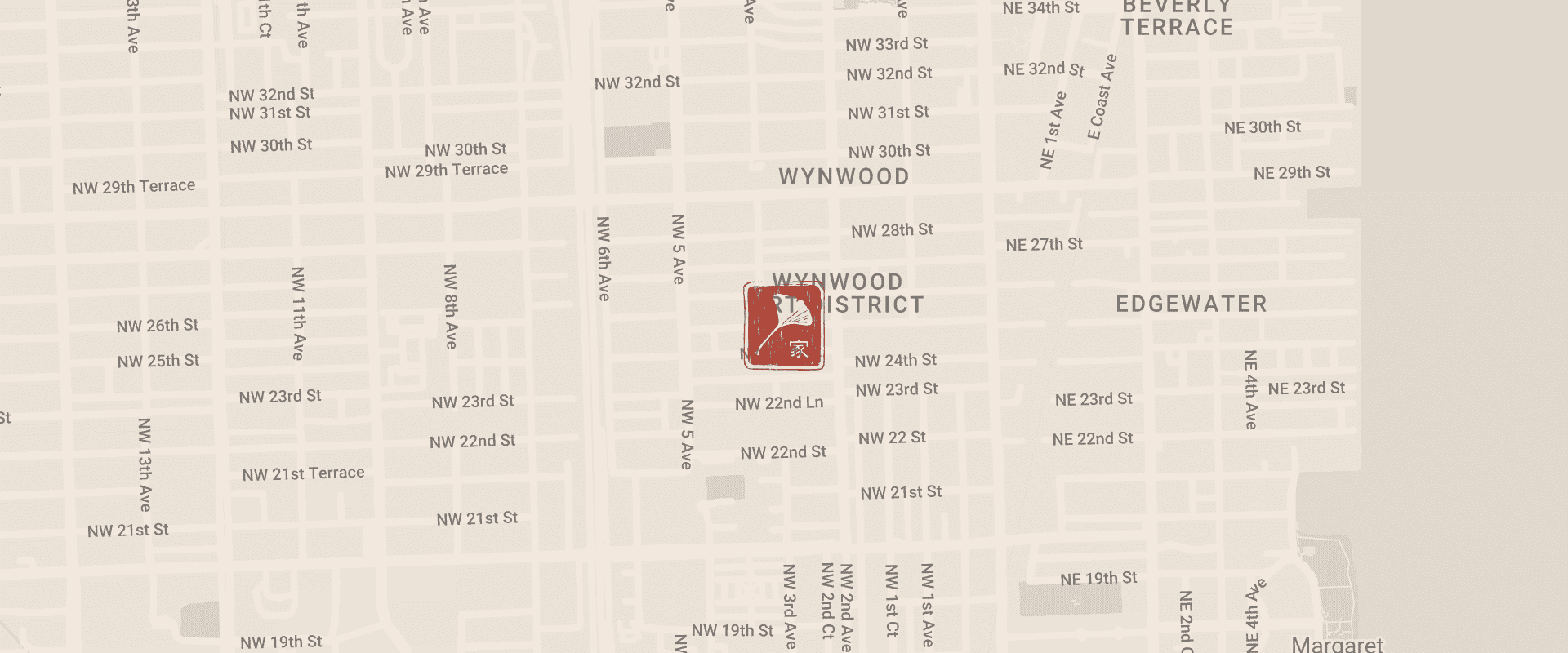A map showing the location of Uchi Miami.