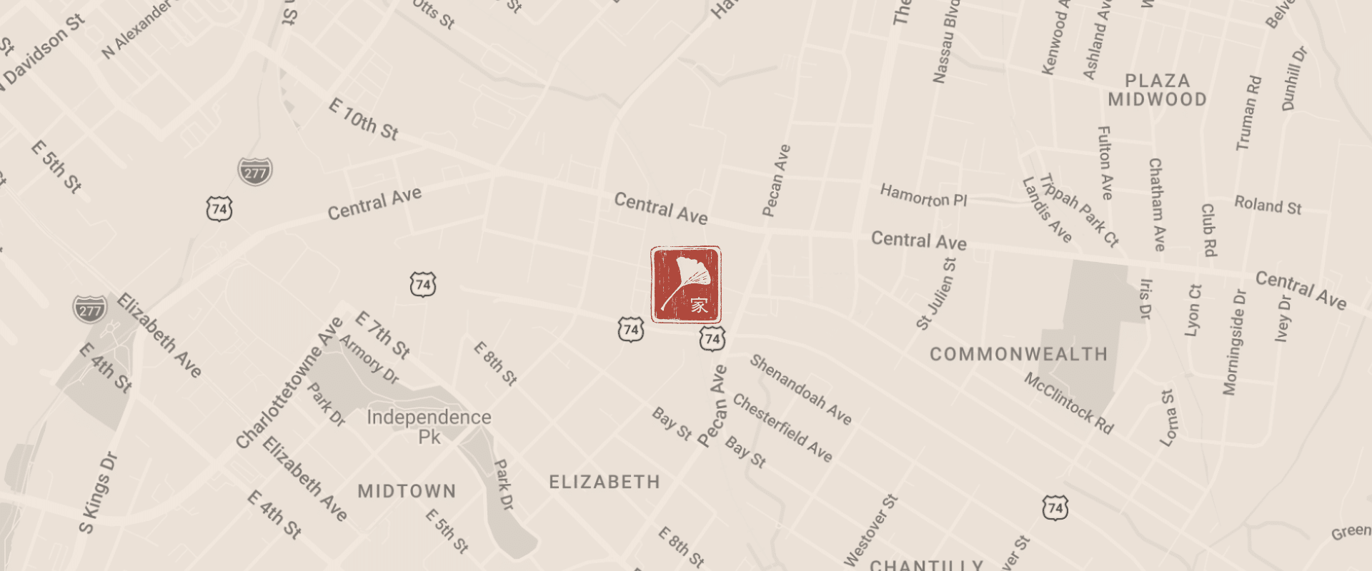 map view of uchi charlotte
